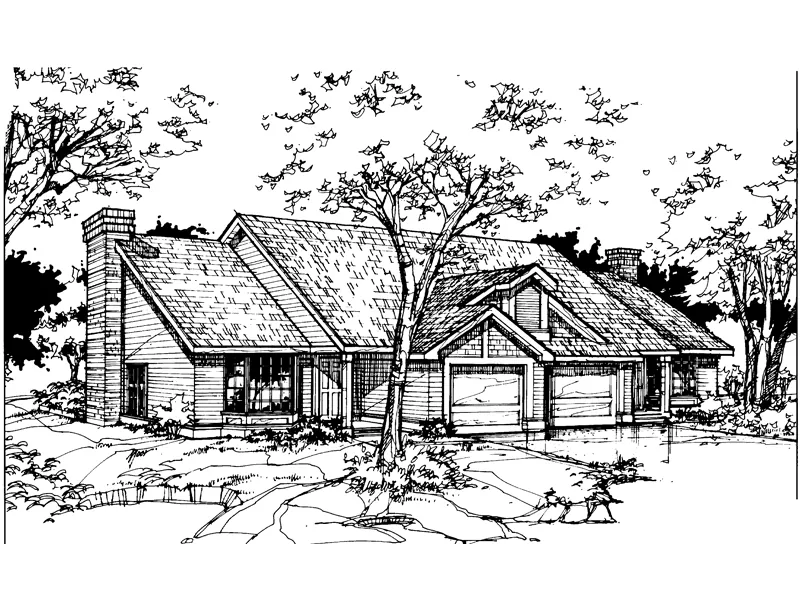 Southern House Plan Front of Home - Monte Bello Ranch Duplex 072D-0356 - Shop House Plans and More