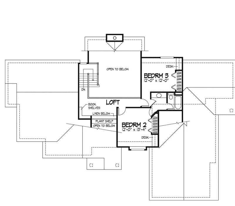 Southern House Plan Second Floor - Heathcote Traditional Home 072D-0357 - Search House Plans and More