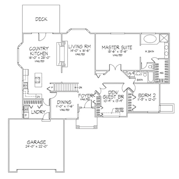 Ranch House Plan First Floor - Nadia Pass Ranch Home 072D-0358 - Shop House Plans and More