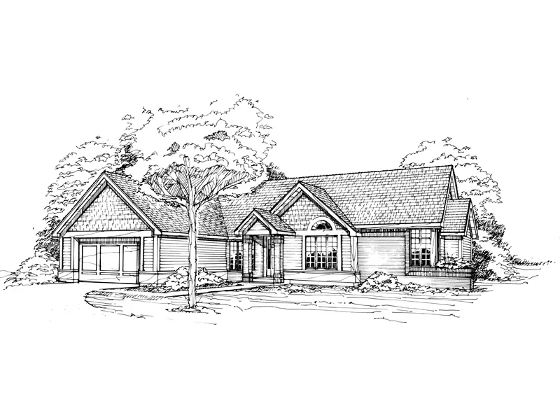 Shingle House Plan Front of Home - Nadia Pass Ranch Home 072D-0358 - Shop House Plans and More