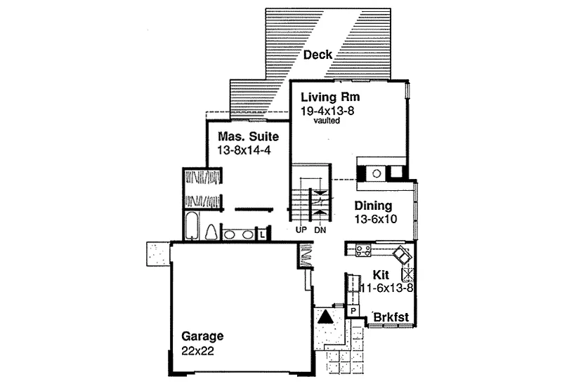 Traditional House Plan First Floor - Oakley Lake Contemporary Home 072D-0360 - Shop House Plans and More