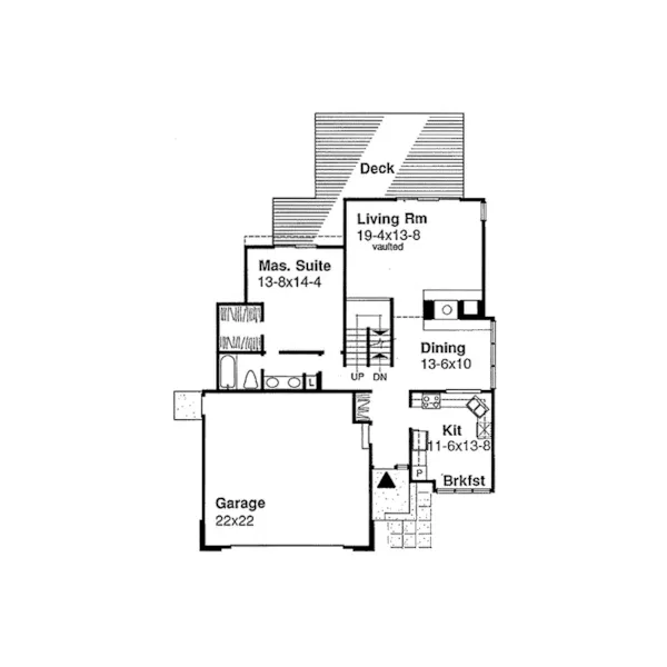 Traditional House Plan First Floor - Oakley Lake Contemporary Home 072D-0360 - Shop House Plans and More