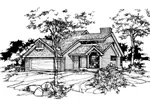 Traditional House Plan Front of Home - Oakley Lake Contemporary Home 072D-0360 - Shop House Plans and More