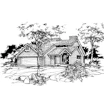 Traditional House Plan Front of Home - Oakley Lake Contemporary Home 072D-0360 - Shop House Plans and More