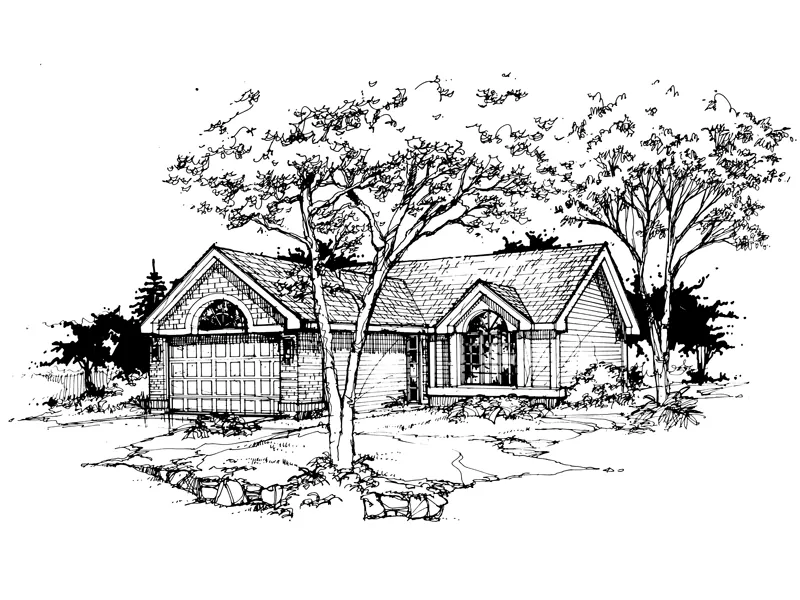 Shingle House Plan Front of Home - Marion Mill Ranch Home 072D-0361 - Shop House Plans and More
