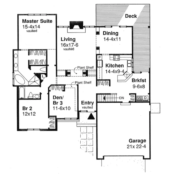 Modern House Plan First Floor - Viburnum Hill Ranch Home 072D-0362 - Shop House Plans and More