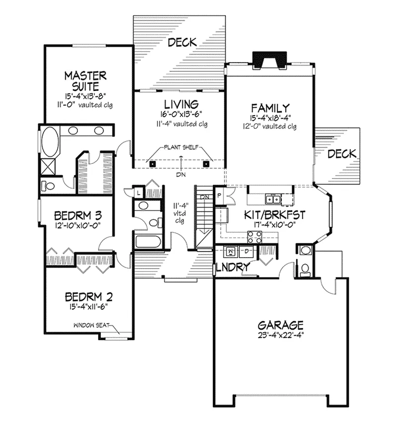 Shingle House Plan First Floor - Green Garden Modern Ranch Home 072D-0363 - Search House Plans and More