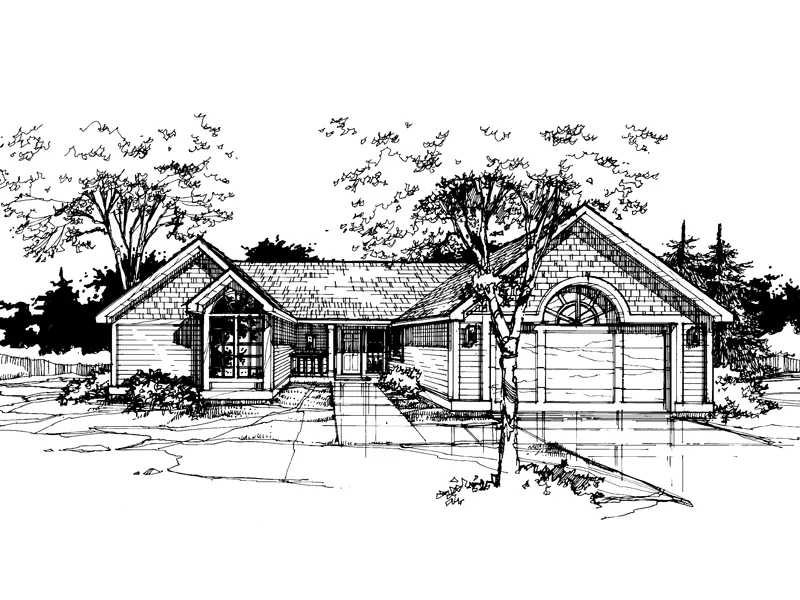 Traditional House Plan Front of Home - Green Garden Modern Ranch Home 072D-0363 - Search House Plans and More