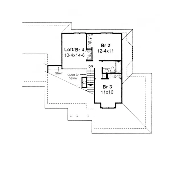 Contemporary House Plan Second Floor - Switzer Ridge Traditional Home 072D-0364 - Shop House Plans and More