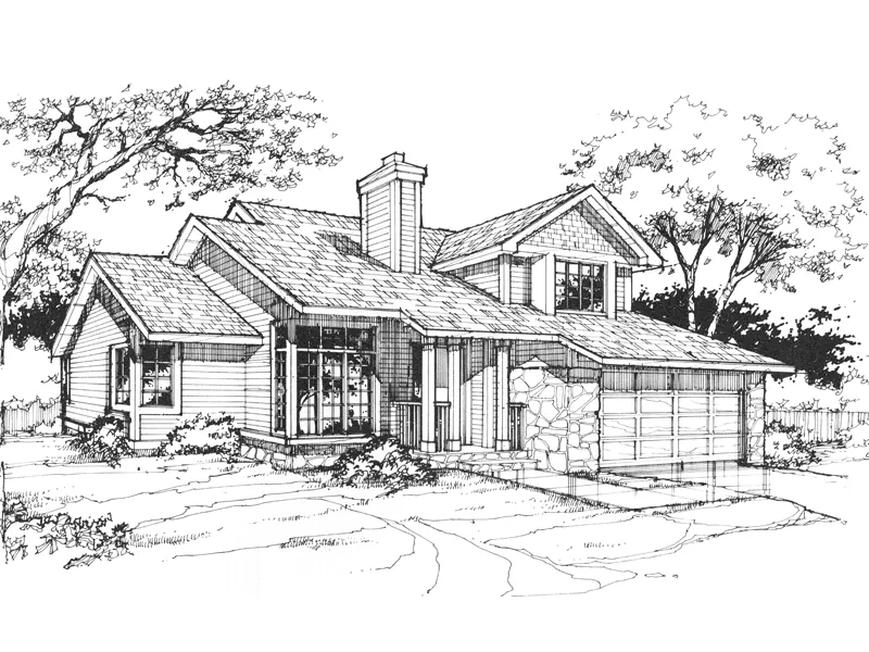 Traditional House Plan Front of Home - Switzer Ridge Traditional Home 072D-0364 - Shop House Plans and More
