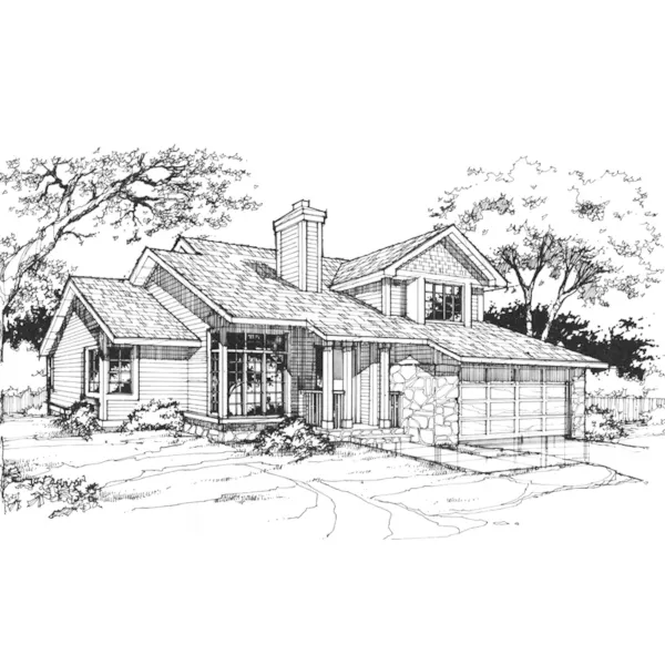 Contemporary House Plan Front of Home - Switzer Ridge Traditional Home 072D-0364 - Shop House Plans and More