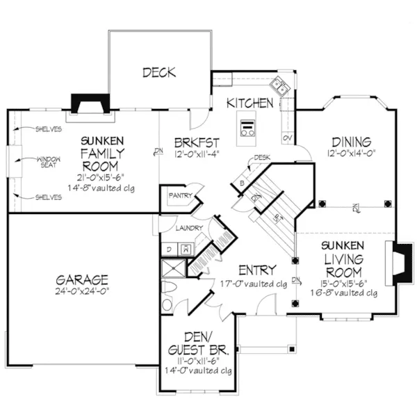 Shingle House Plan First Floor - Godwin Luxury Home 072D-0366 - Search House Plans and More