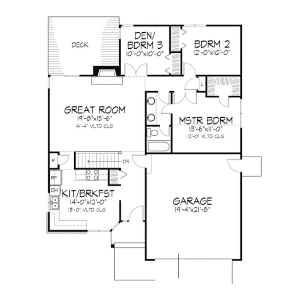 Traditional House Plan First Floor - Markdale Ranch Home 072D-0367 - Shop House Plans and More