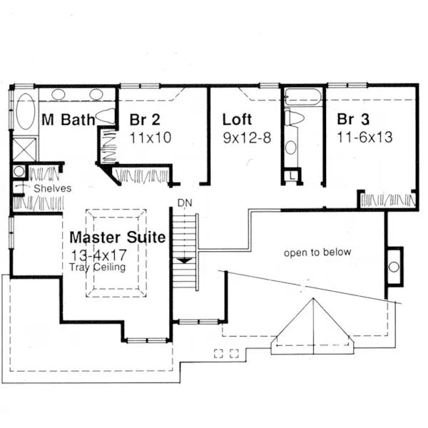 Contemporary House Plan Second Floor - Burlewood Modern Bungalow Home 072D-0369 - Search House Plans and More