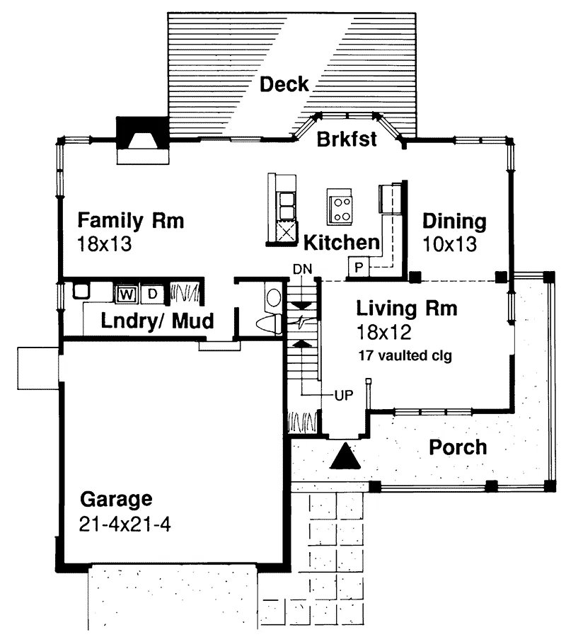 Modern House Plan First Floor - Patrick Farm Country Home 072D-0371 - Shop House Plans and More