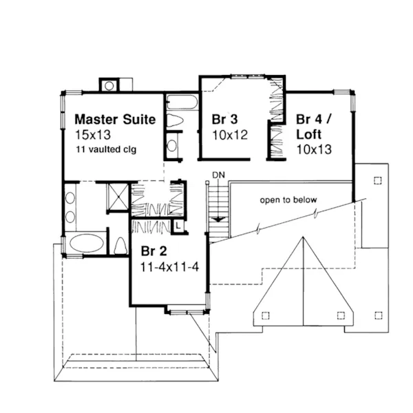 Southern House Plan Second Floor - Patrick Farm Country Home 072D-0371 - Shop House Plans and More