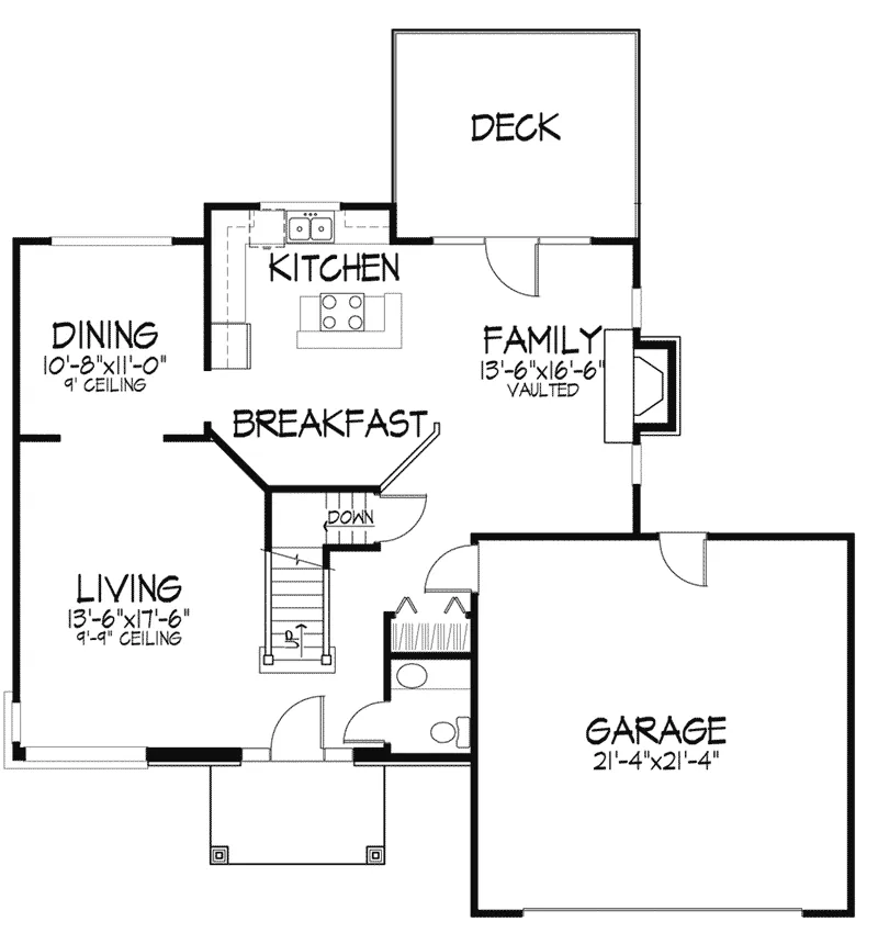 Traditional House Plan First Floor - Greer Spring Rustic Home 072D-0372 - Search House Plans and More