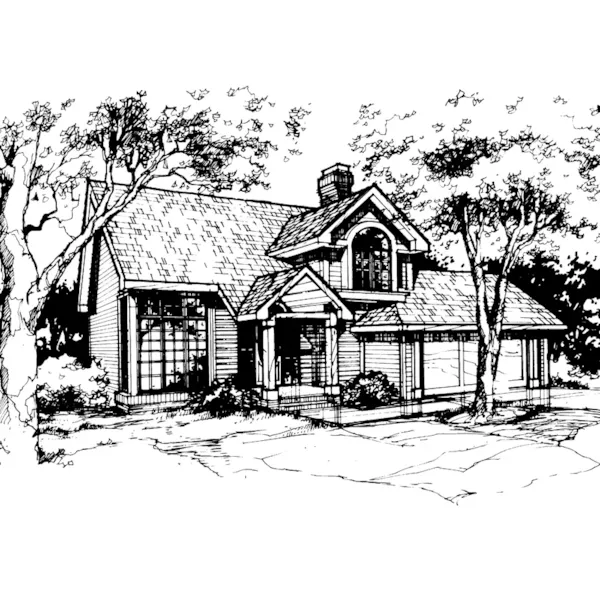 Traditional House Plan Front of Home - Greer Spring Rustic Home 072D-0372 - Search House Plans and More