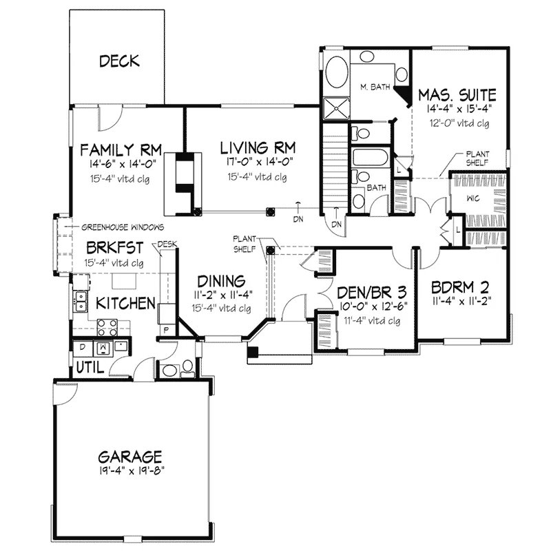 Ranch House Plan First Floor - Annabelle Traditional Home 072D-0373 - Search House Plans and More