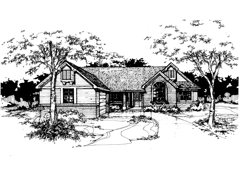 Ranch House Plan Front of Home - Annabelle Traditional Home 072D-0373 - Search House Plans and More