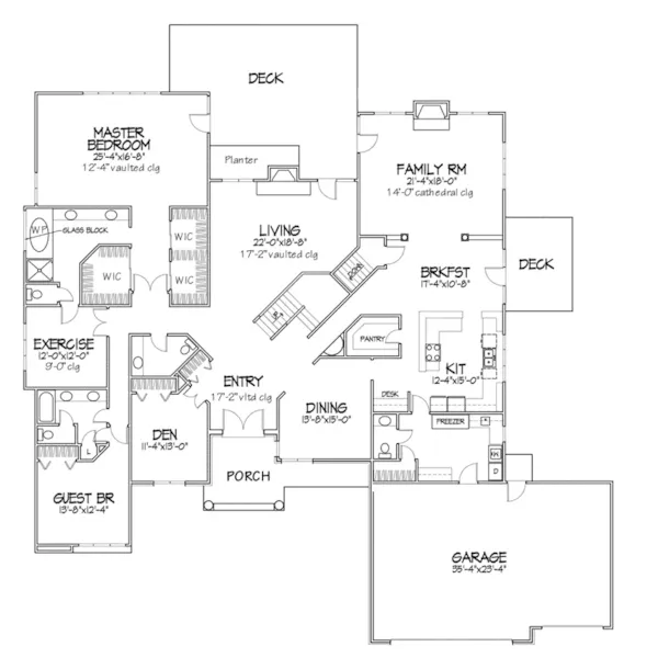 Modern House Plan First Floor - Farrell Place Luxury Home 072D-0375 - Search House Plans and More