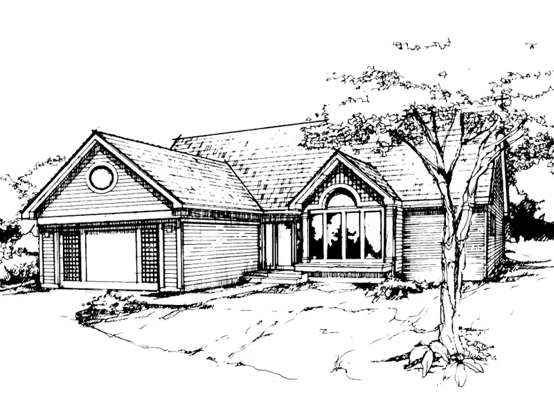 Modern House Plan Front of Home - Lisa Valley Ranch Home 072D-0378 - Shop House Plans and More