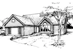 Ranch House Plan Front of Home - Lisa Valley Ranch Home 072D-0378 - Shop House Plans and More