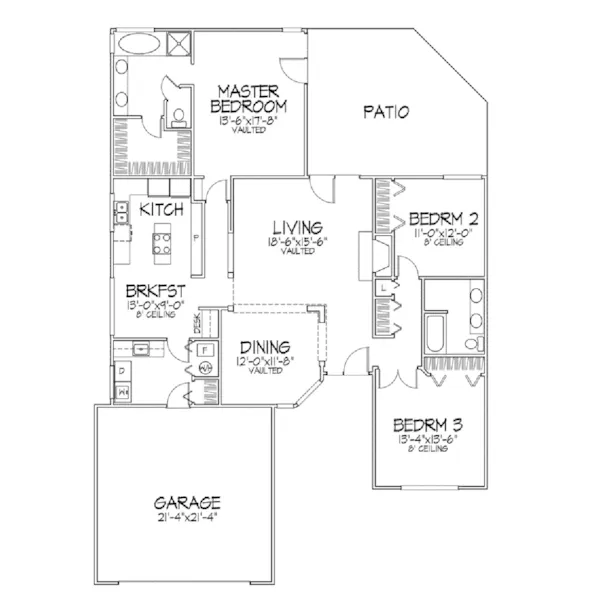 Traditional House Plan First Floor - Rory Ranch Home 072D-0379 - Shop House Plans and More