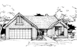 Ranch House Plan Front of Home - Rory Ranch Home 072D-0379 - Shop House Plans and More