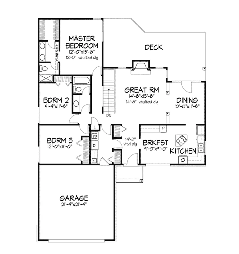 Country House Plan First Floor - Sellenriek Ranch Home 072D-0382 - Shop House Plans and More