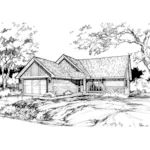 Traditional House Plan Front of Home - Sellenriek Ranch Home 072D-0382 - Shop House Plans and More