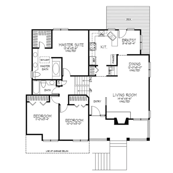 Southern House Plan First Floor - Luxembourg Split-Level Home 072D-0383 - Shop House Plans and More