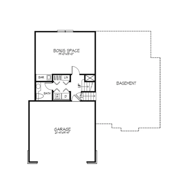 Southern House Plan Lower Level Floor - Luxembourg Split-Level Home 072D-0383 - Shop House Plans and More