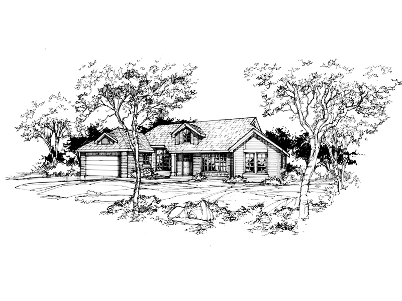 Traditional House Plan Front of Home - Eastman Traditional Home 072D-0384 - Search House Plans and More