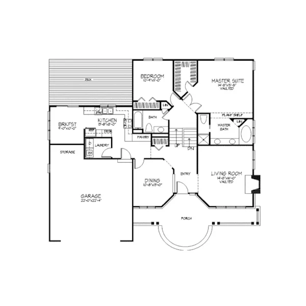 Southern House Plan First Floor - Flora Vista Ranch Home 072D-0386 - Search House Plans and More