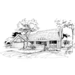 Southern House Plan Front of Home - Flora Vista Ranch Home 072D-0386 - Search House Plans and More