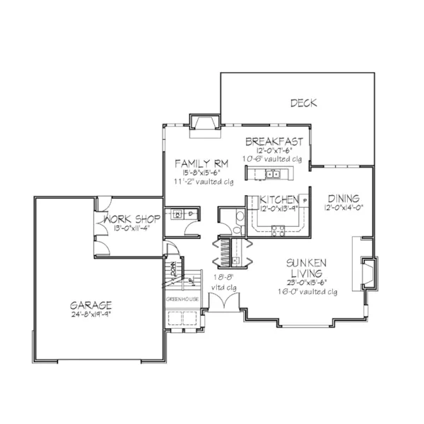 Contemporary House Plan First Floor - Rosadeo Country Home 072D-0387 - Shop House Plans and More