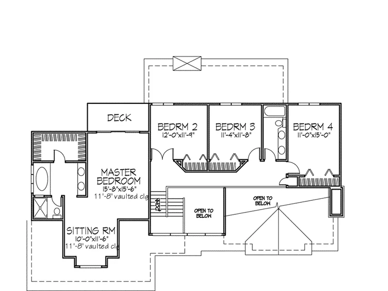 Modern House Plan Second Floor - Rosadeo Country Home 072D-0387 - Shop House Plans and More