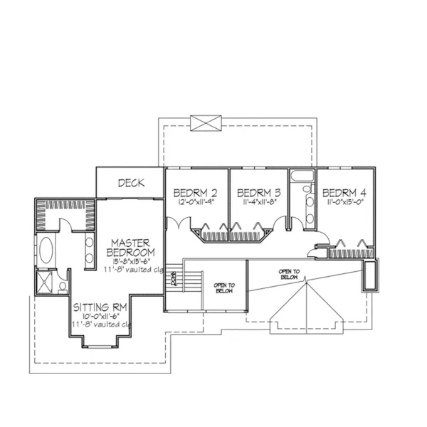 Contemporary House Plan Second Floor - Rosadeo Country Home 072D-0387 - Shop House Plans and More