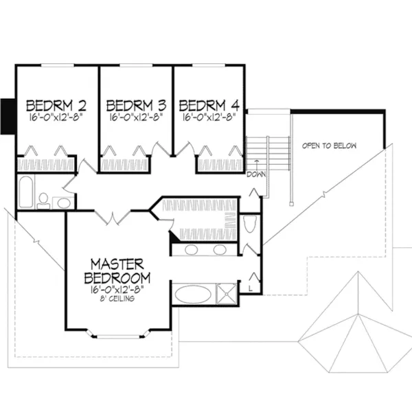 Country House Plan Second Floor - Oxfordshire Traditional Home 072D-0388 - Shop House Plans and More