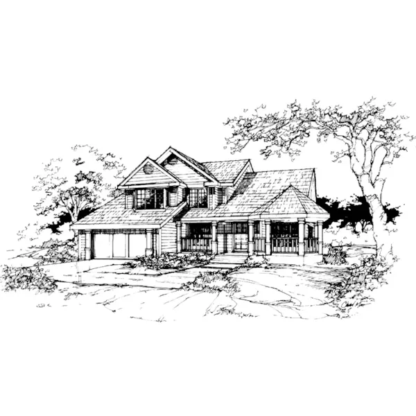 Country House Plan Front of Home - Oxfordshire Traditional Home 072D-0388 - Shop House Plans and More