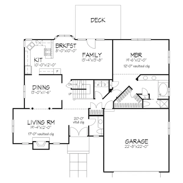 Country House Plan First Floor - Grant Forest Craftsman Home 072D-0390 - Search House Plans and More