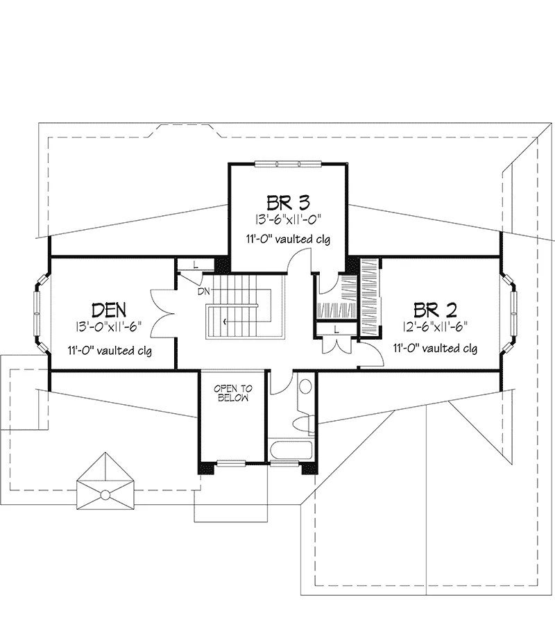 Contemporary House Plan Second Floor - Grant Forest Craftsman Home 072D-0390 - Search House Plans and More