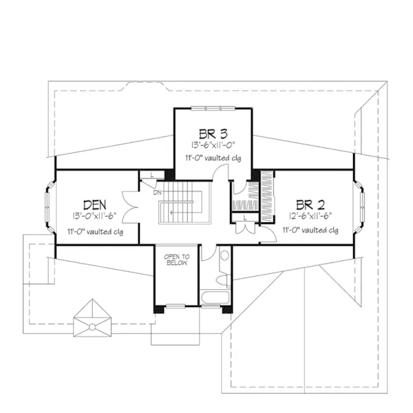 Country House Plan Second Floor - Grant Forest Craftsman Home 072D-0390 - Search House Plans and More