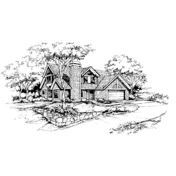 Country House Plan Front of Home - Grant Forest Craftsman Home 072D-0390 - Search House Plans and More