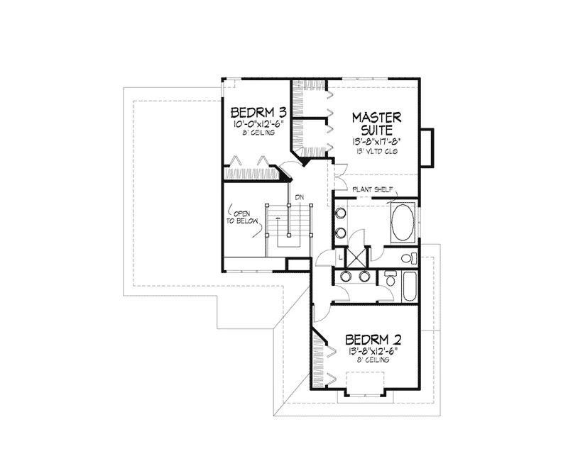 Traditional House Plan Second Floor - Callum Southern Style Home 072D-0392 - Search House Plans and More