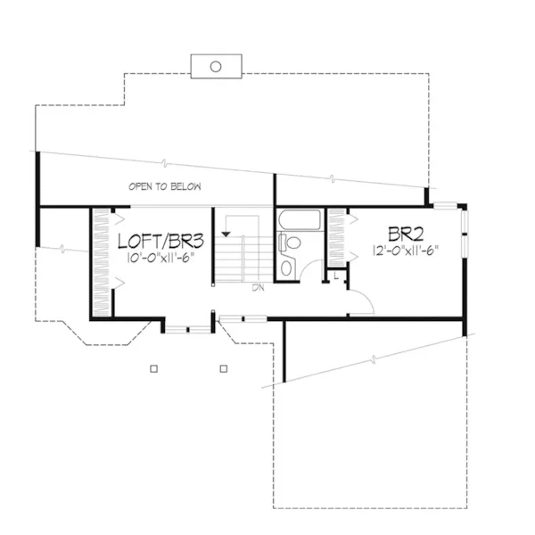 Contemporary House Plan Second Floor - Henderick Traditional Home 072D-0394 - Search House Plans and More