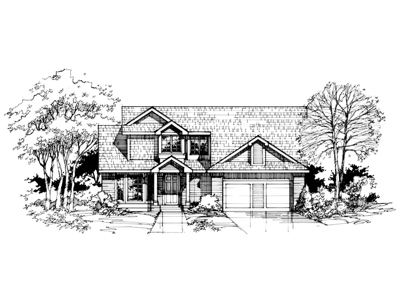 Modern House Plan Front of Home - Henderick Traditional Home 072D-0394 - Search House Plans and More