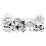 Contemporary House Plan Front of Home - Henderick Traditional Home 072D-0394 - Search House Plans and More