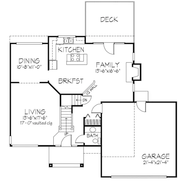 Contemporary House Plan First Floor - Glen Mill Rustic Home 072D-0399 - Search House Plans and More